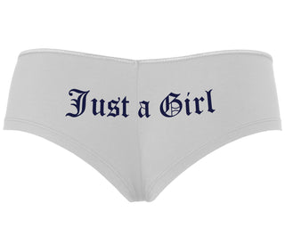 Just A Girl - White Boyshort