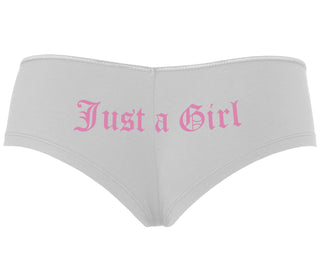 Just A Girl - White Boyshort