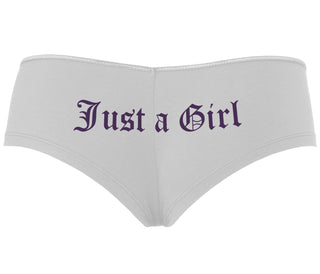 Just A Girl - White Boyshort
