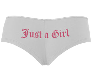 Just A Girl - White Boyshort