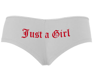 Just A Girl - White Boyshort