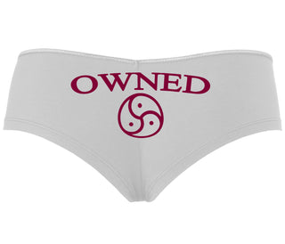 Owned With BDSM Symbol - White Boyshort