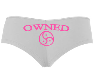 Owned With BDSM Symbol - White Boyshort