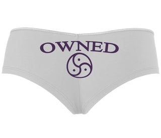 Owned With BDSM Symbol - White Boyshort