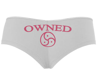 Owned With BDSM Symbol - White Boyshort
