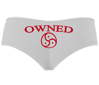 Owned With BDSM Symbol - White Boyshort