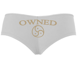 Owned With BDSM Symbol - White Boyshort