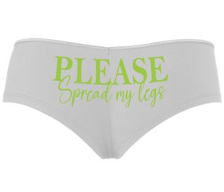 Please Spread My Legs - White Boyshort