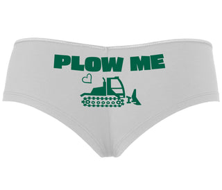 Plow Me - Funny Tractor Design - White Boyshort