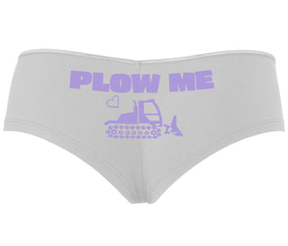 Plow Me - Funny Tractor Design - White Boyshort