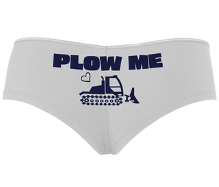 Plow Me - Funny Tractor Design - White Boyshort