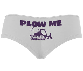 Plow Me - Funny Tractor Design - White Boyshort