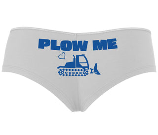 Plow Me - Funny Tractor Design - White Boyshort