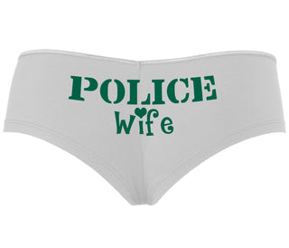 Police Wife Stencil Design - White Boyshort