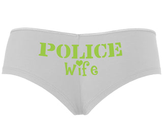 Police Wife Stencil Design - White Boyshort