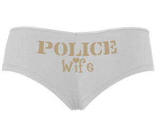 Police Wife Stencil Design - White Boyshort