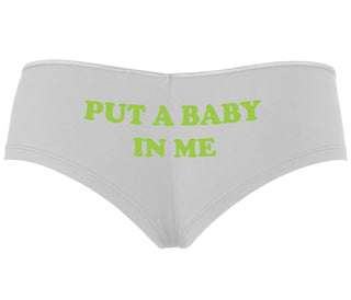 Put A Baby In Me - White Boyshort