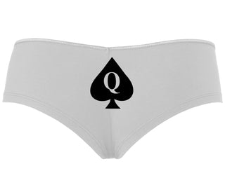 Queen Of Spades Logo - White Boyshort