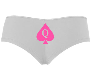 Queen Of Spades Logo - White Boyshort
