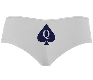 Queen Of Spades Logo - White Boyshort