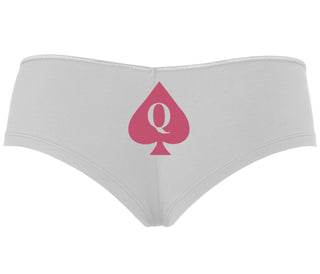 Queen Of Spades Logo - White Boyshort