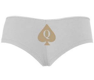 Queen Of Spades Logo - White Boyshort