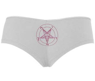 Sigil Of Baphomet - Church of Satan - White Boyshort