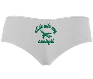 Slide Into My Cockpit - White Boyshort