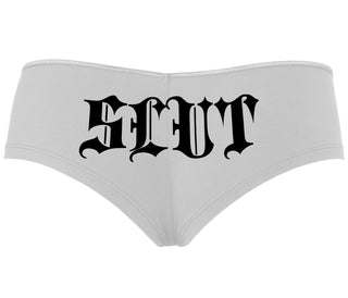 Slut - Goth Look - White Boyshort