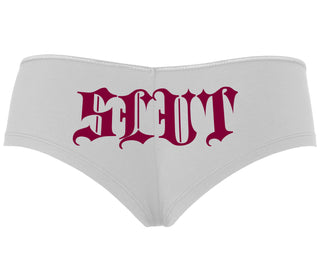 Slut - Goth Look - White Boyshort