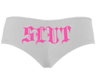 Slut - Goth Look - White Boyshort