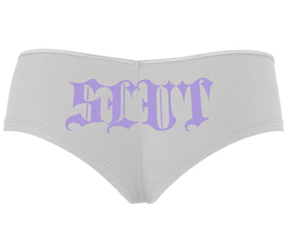 Slut - Goth Look - White Boyshort