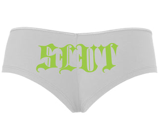 Slut - Goth Look - White Boyshort