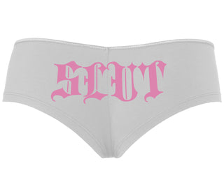 Slut - Goth Look - White Boyshort