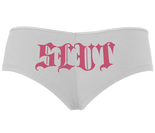 Slut - Goth Look - White Boyshort