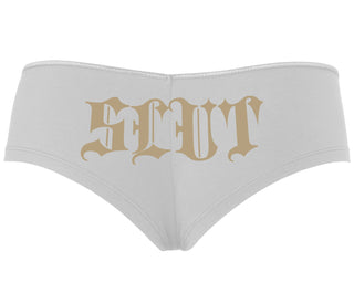 Slut - Goth Look - White Boyshort