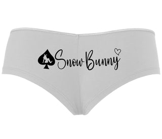 Snow Bunny - Queen of Spades - White Boyshort