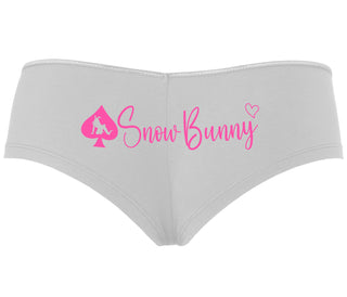 Snow Bunny - Queen of Spades - White Boyshort