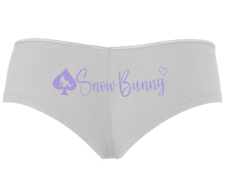 Snow Bunny - Queen of Spades - White Boyshort