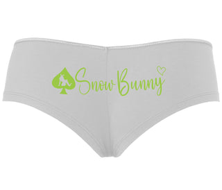 Snow Bunny - Queen of Spades - White Boyshort