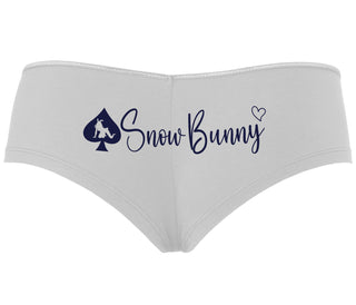 Snow Bunny - Queen of Spades - White Boyshort
