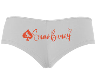 Snow Bunny - Queen of Spades - White Boyshort