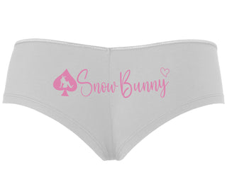 Snow Bunny - Queen of Spades - White Boyshort