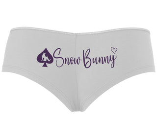 Snow Bunny - Queen of Spades - White Boyshort