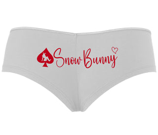 Snow Bunny - Queen of Spades - White Boyshort