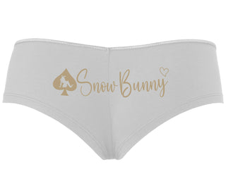 Snow Bunny - Queen of Spades - White Boyshort