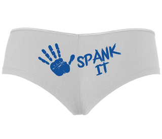 Spank It - Cute Hand Print - White Boyshort