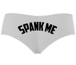 Spank Me - Bold Design - White Boyshort
