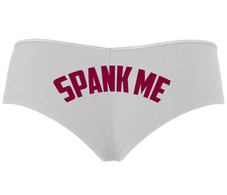 Spank Me - Bold Design - White Boyshort