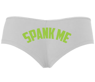 Spank Me - Bold Design - White Boyshort